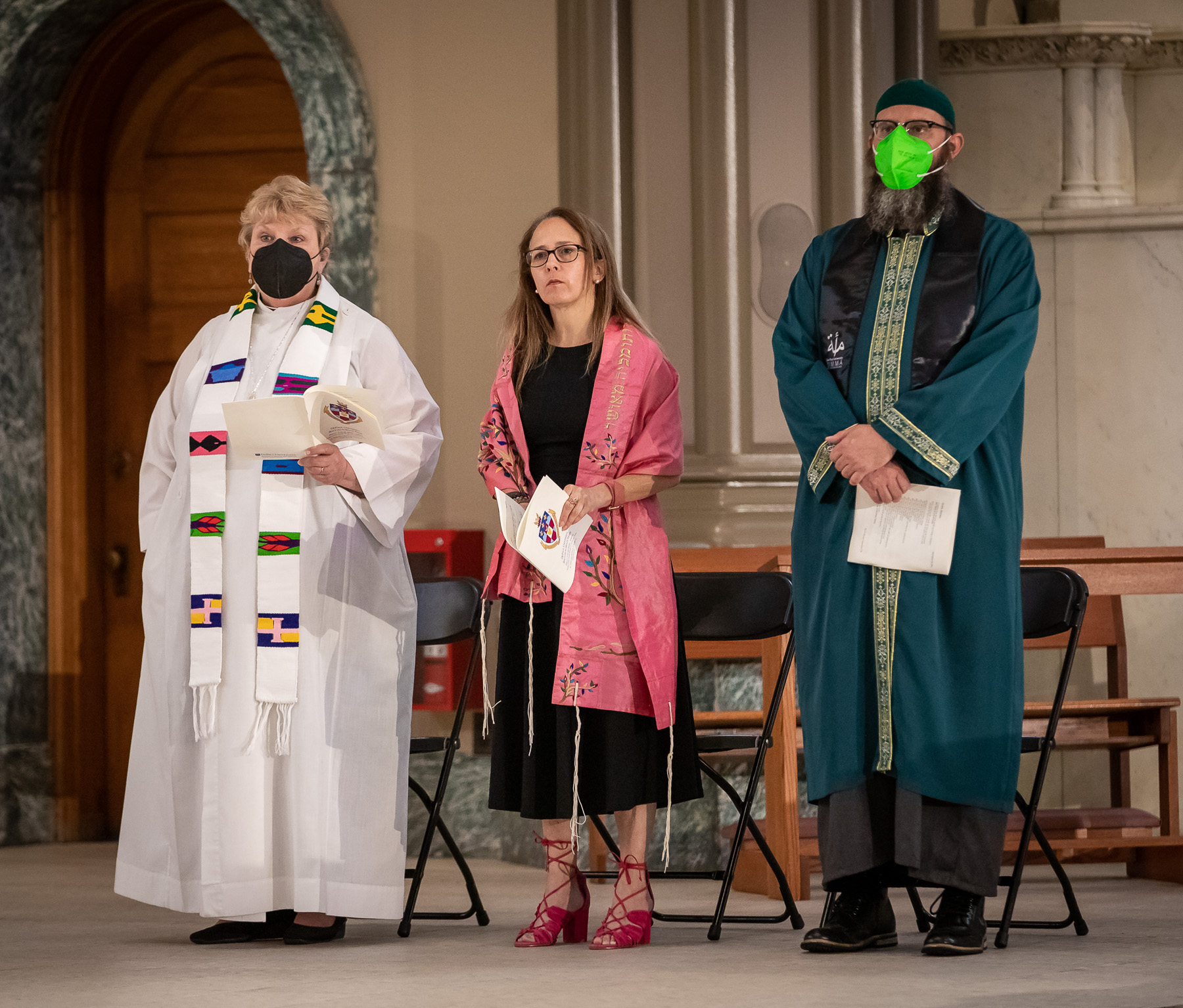 Interfaith leaders from the Division of Mission and Ministry, Diane Dardón, Emily Goldberg and Abdul-Malik Ryan, participated in the annual Baccalaureate Mass.